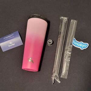 Pink Tumbler with Straw